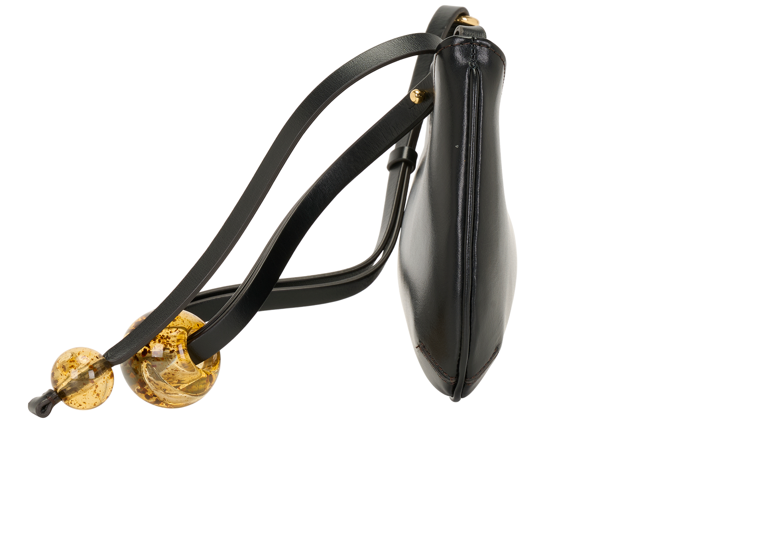 Le Bisou Perle Small, &pound;350, Handbags, Black, Leather, Side view